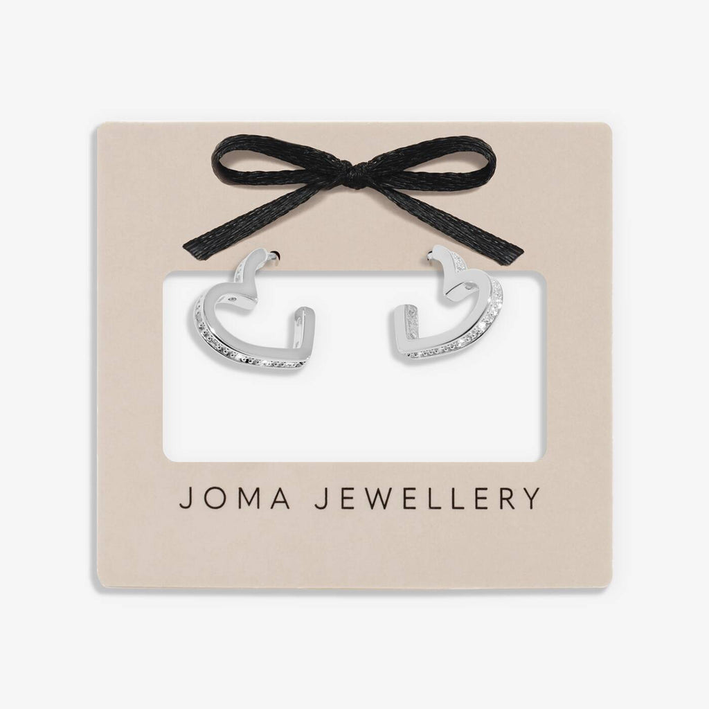 Joma Jewellery Classic Collection Heart Silver Plated Hoop Earrings