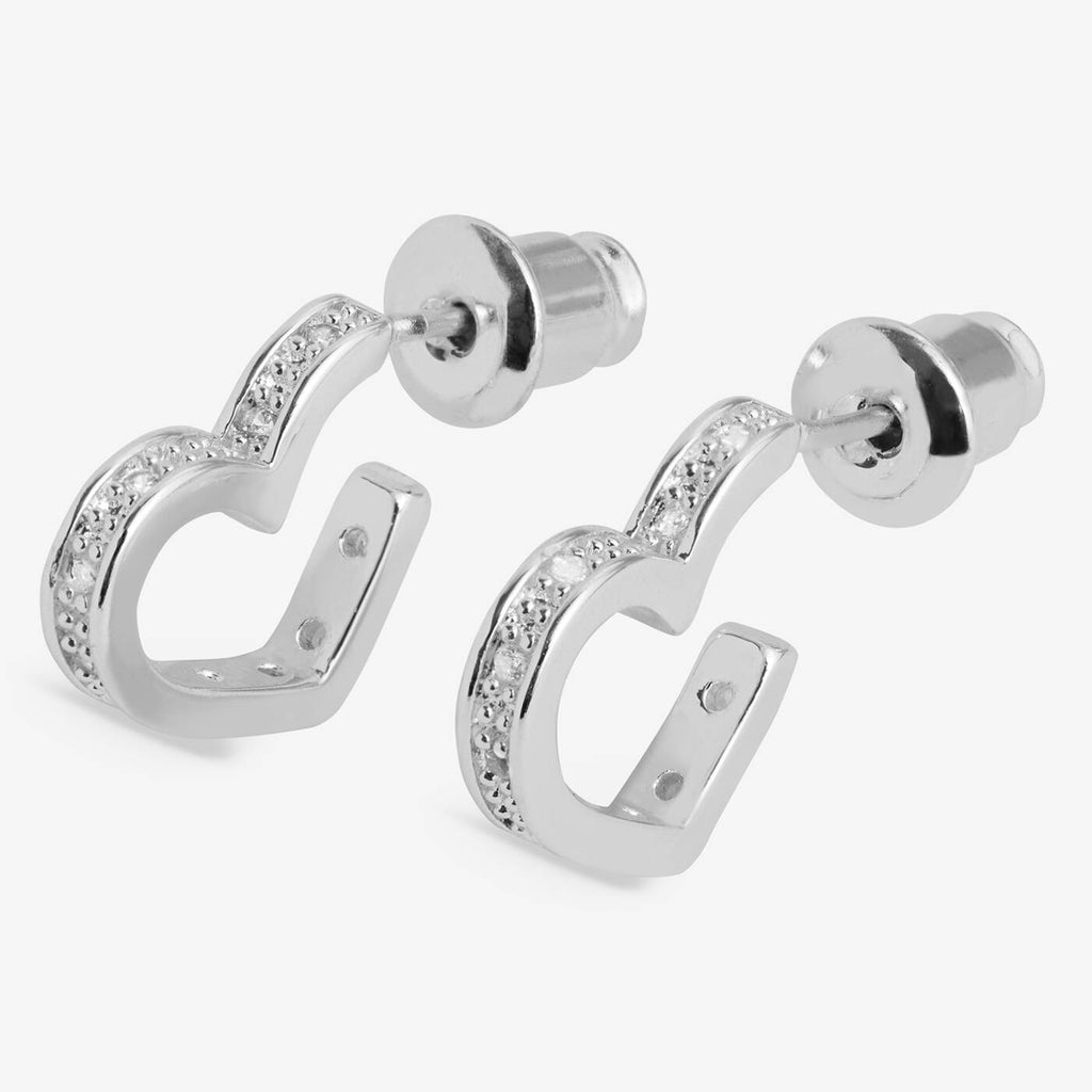 Joma Jewellery Classic Collection Heart Silver Plated Hoop Earrings