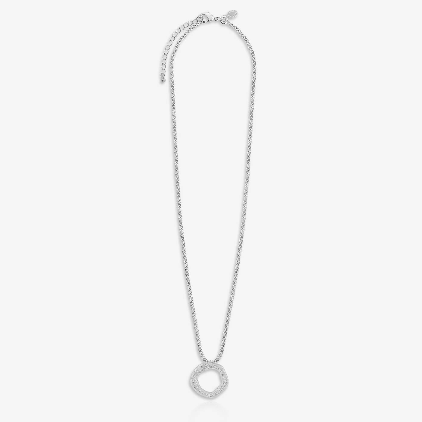Joma Jewellery Classic Collection Organic Pave Pendant Silver Plated Necklace