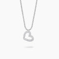 Joma Jewellery Classic Collection Pave Heart Pendant Silver Plated Necklace