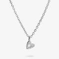 Joma Jewellery Classic Collection Pave Offset Heart Silver Plated Necklace