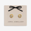 Joma Jewellery Classic Collection Solitaire CZ Gold Plated Stud Earrings