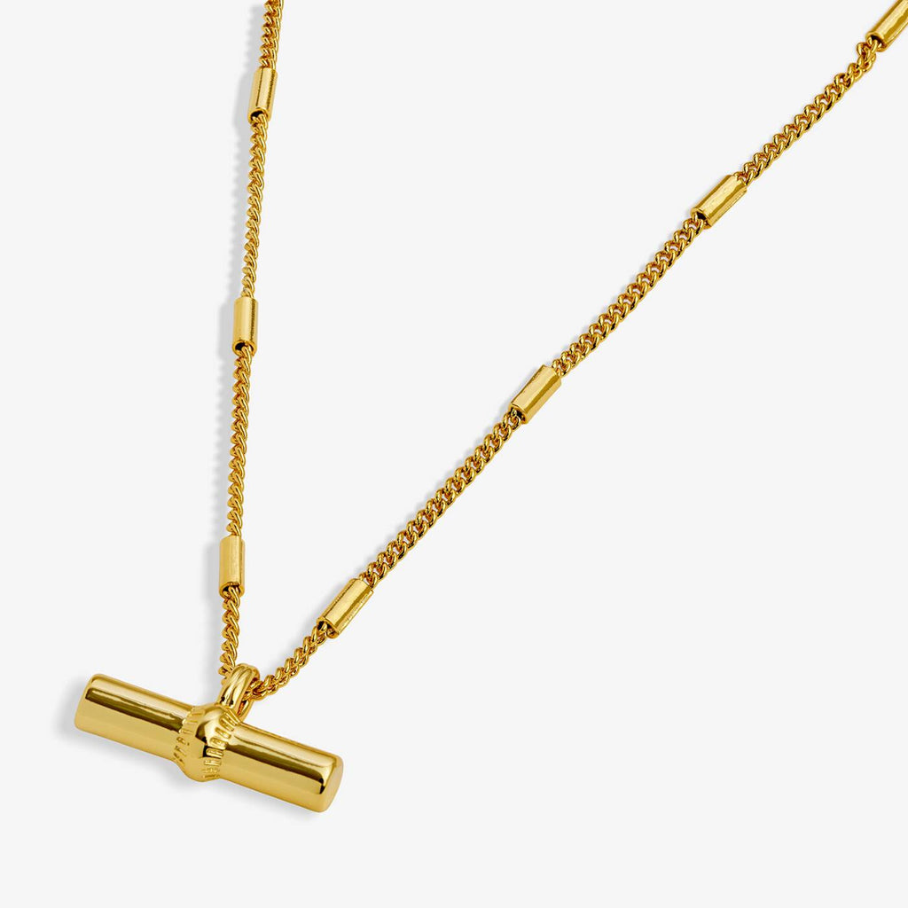 Joma Jewellery Classic Collection T-Bar Gold Plated Necklace