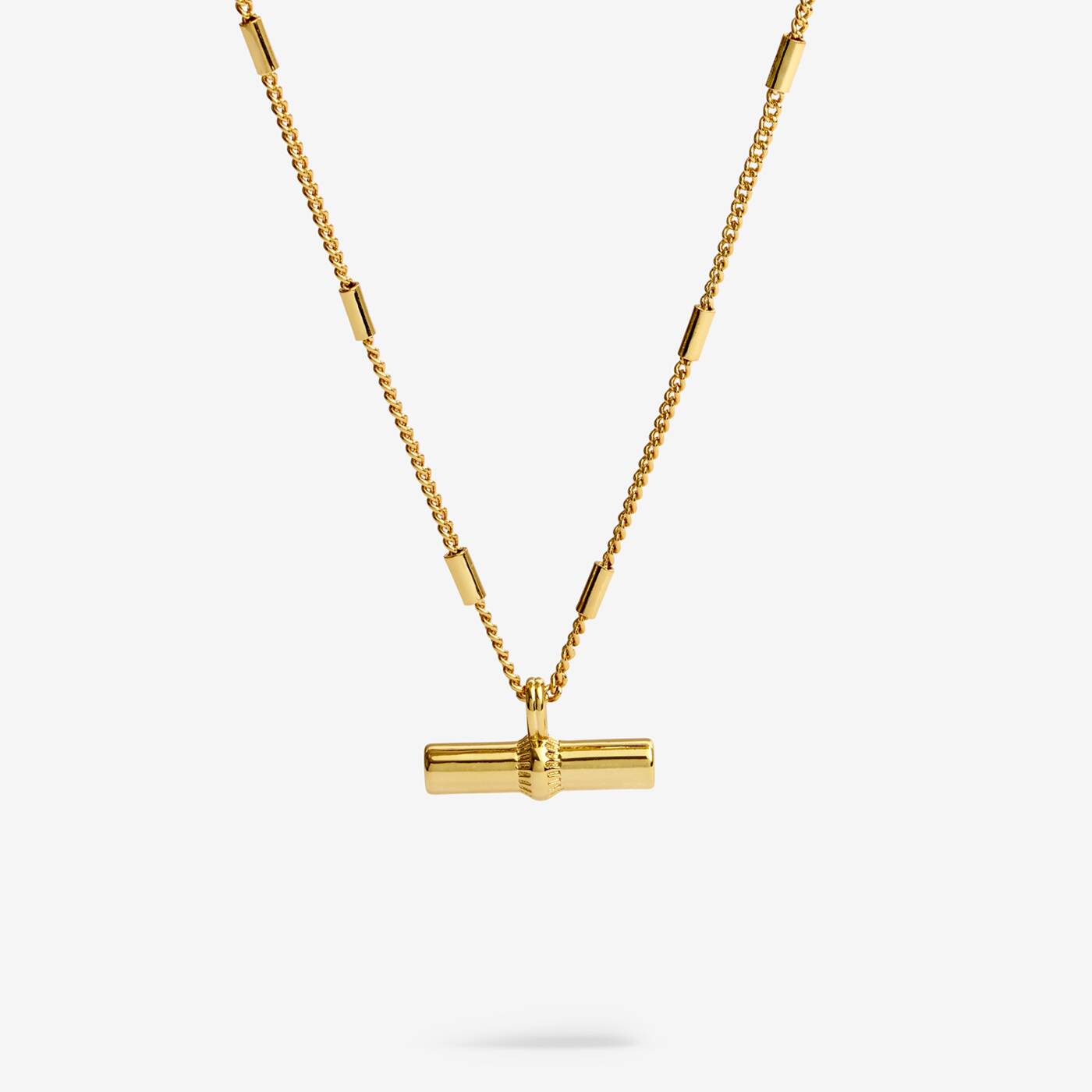 Joma Jewellery Classic Collection T-Bar Gold Plated Necklace