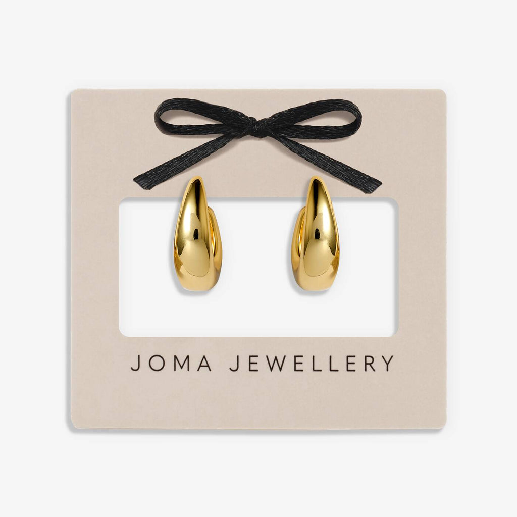 Joma Jewellery Classic Collection Tapered Gold Plated Hoop Earrings