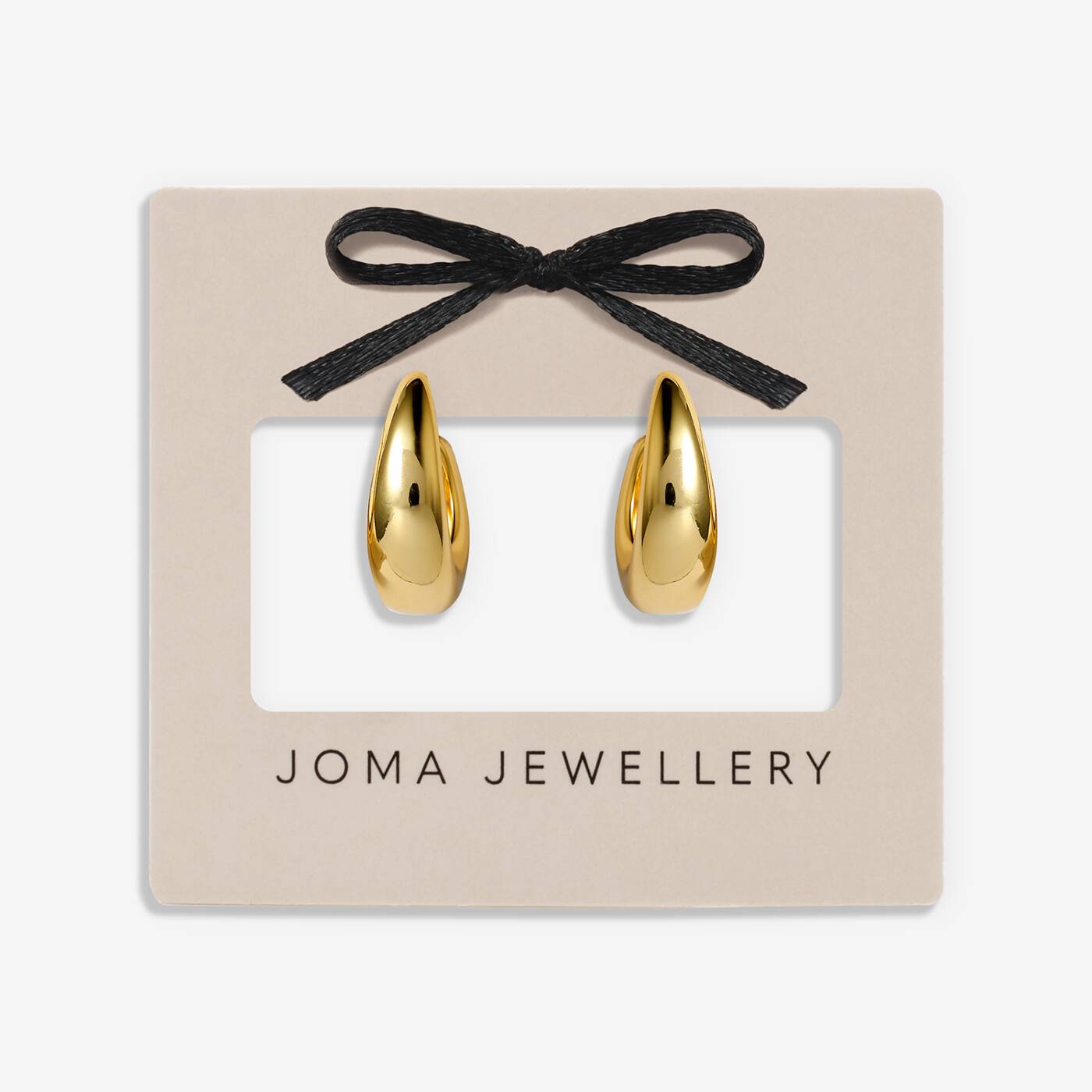 Joma Jewellery Classic Collection Tapered Gold Plated Hoop Earrings
