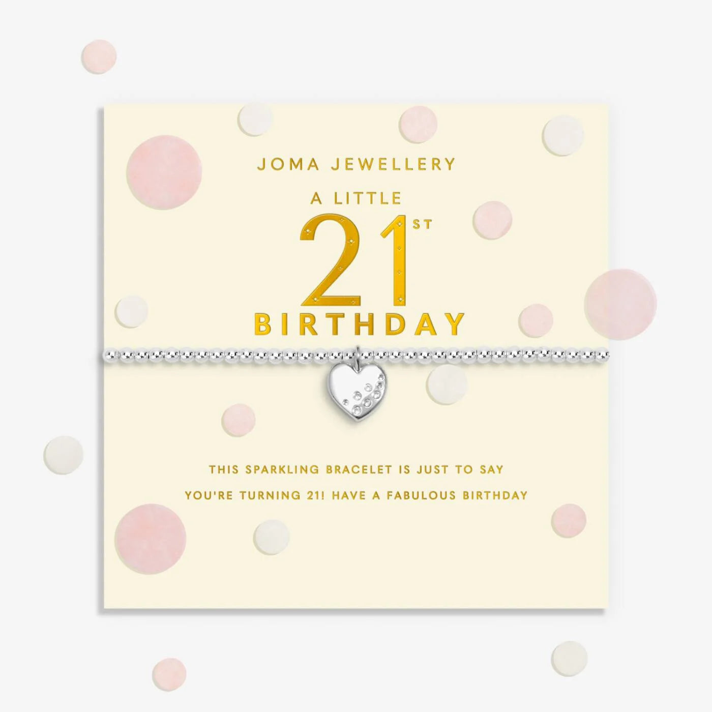 Joma Jewellery Confetti A Little 21st Birthday Silver Plated Bracelet