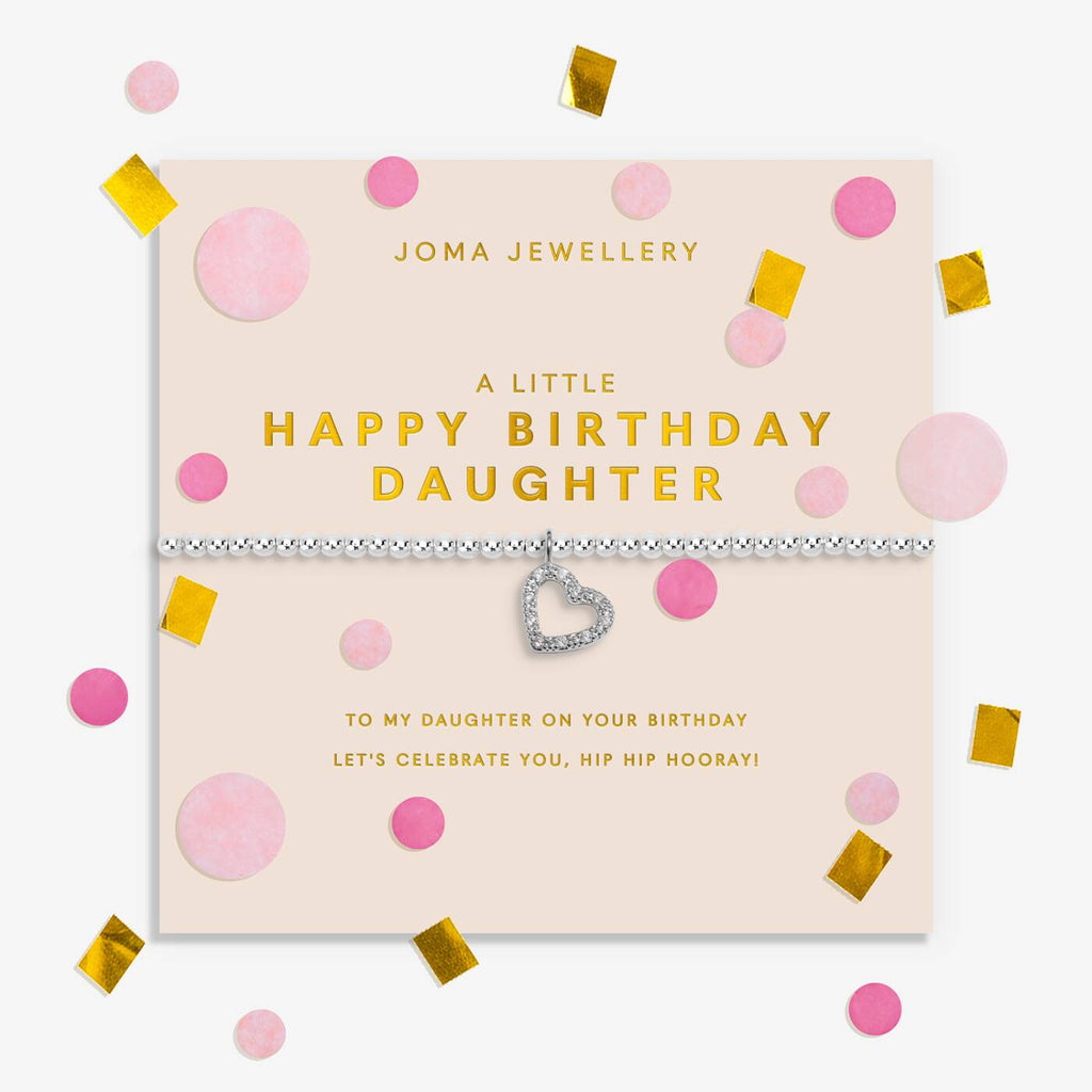 Joma Jewellery Confetti A Little Happy Birthday Daughter Silver Plated Bracelet