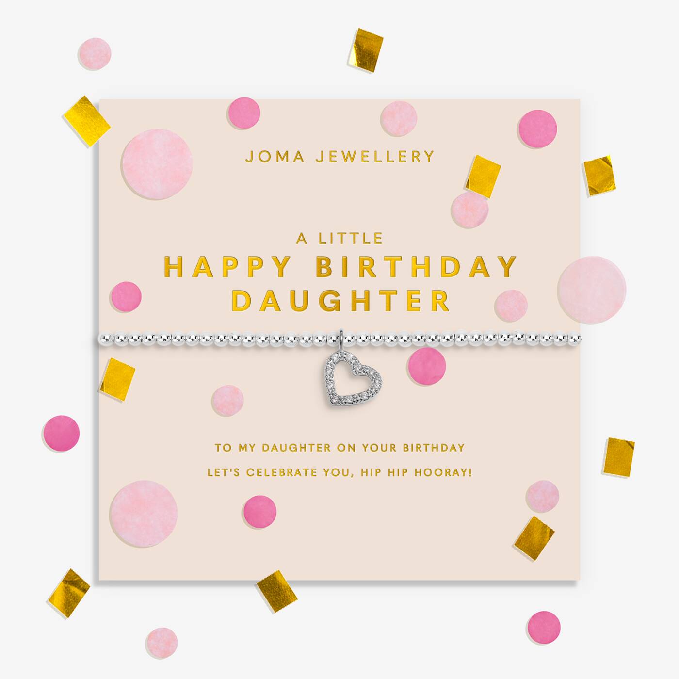 Joma Jewellery Confetti A Little Happy Birthday Daughter Silver Plated Bracelet