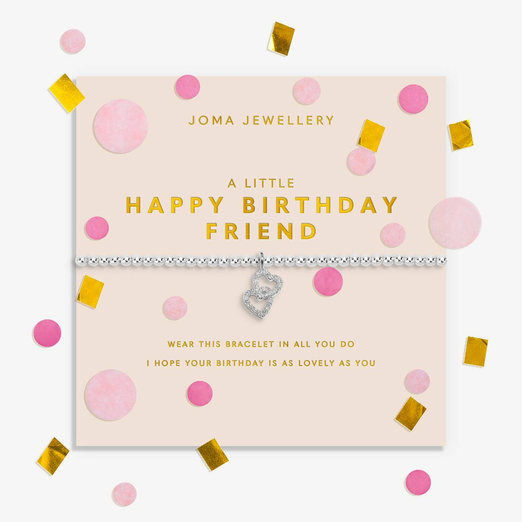 Joma Jewellery Confetti A Little Happy Birthday Friend Silver Plated Bracelet