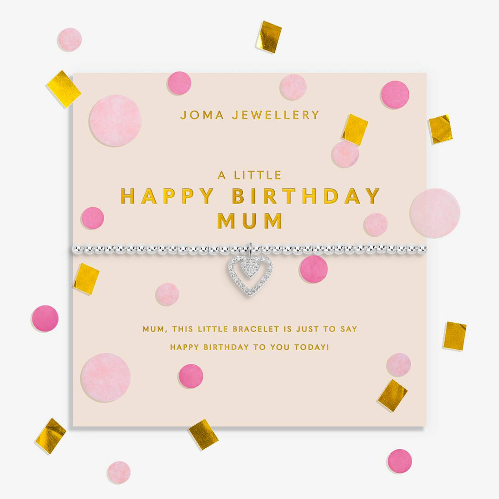 Joma Jewellery Confetti A Little Happy Birthday Mum Silver Plated Bracelet