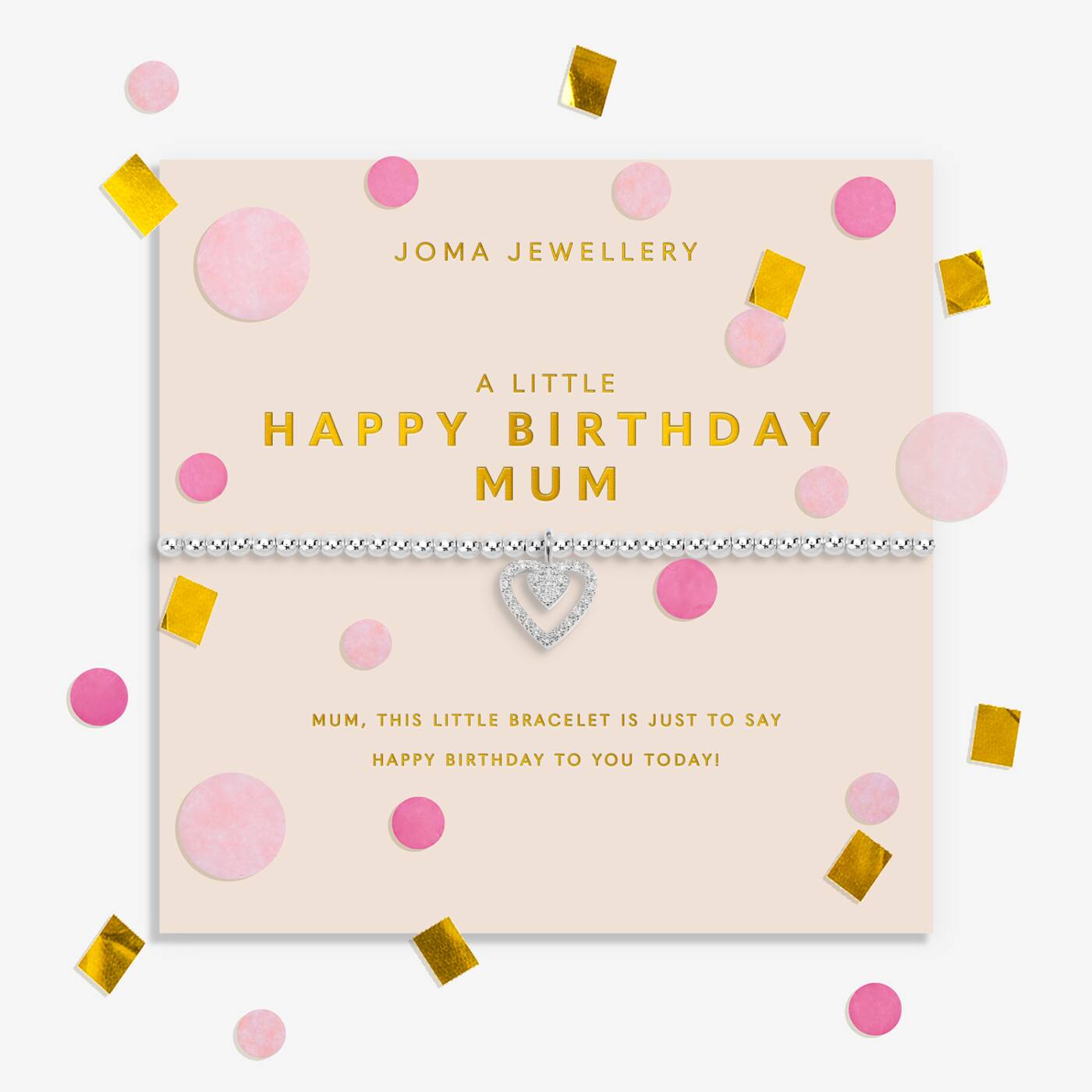 Joma Jewellery Confetti A Little Happy Birthday Mum Silver Plated Bracelet