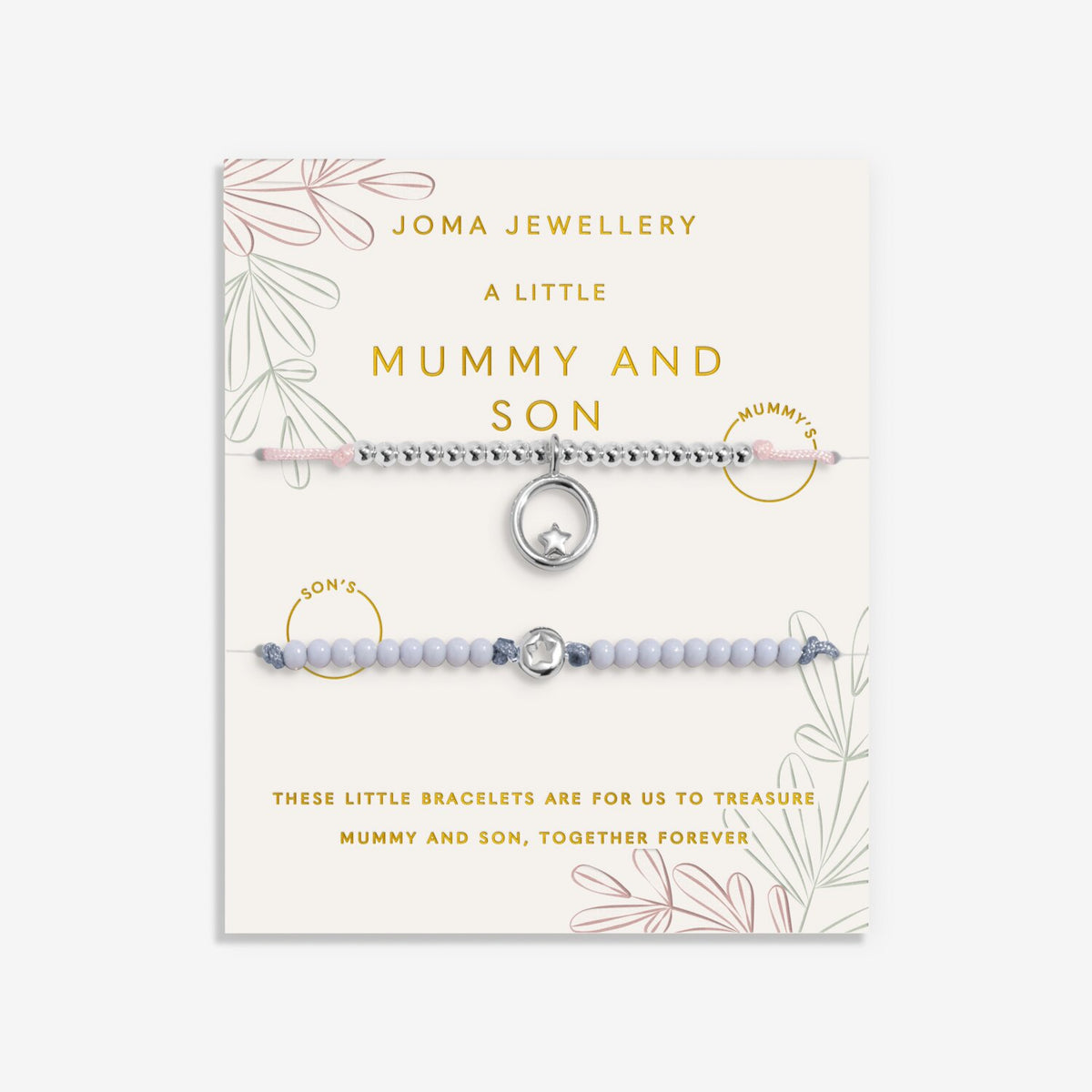 Joma Jewellery Duo A Little Mummy and Son Silver Plated Two Bracelets