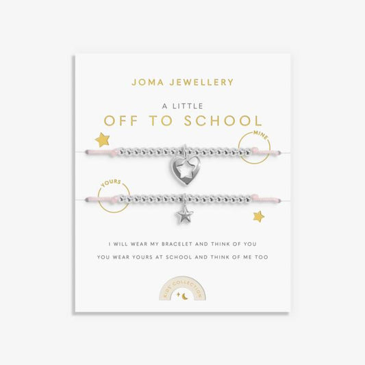 Joma Jewellery Duo A Little Off To School Silver Plated Two Children's Bracelets