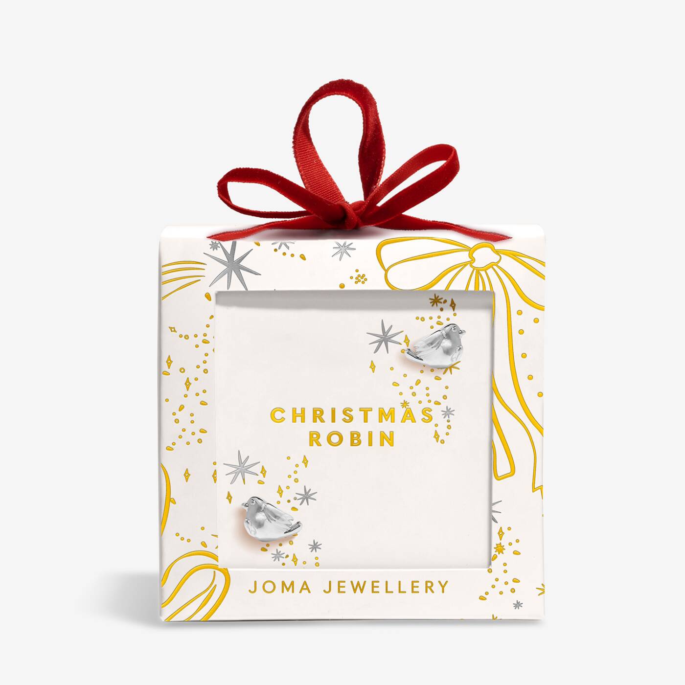 Joma Jewellery Earring Bauble Christmas Robin Silver Plated Earrings
