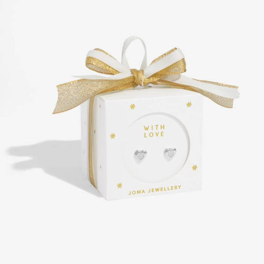 Joma Jewellery Earring Bauble With Love Silver Plated Stud Earrings