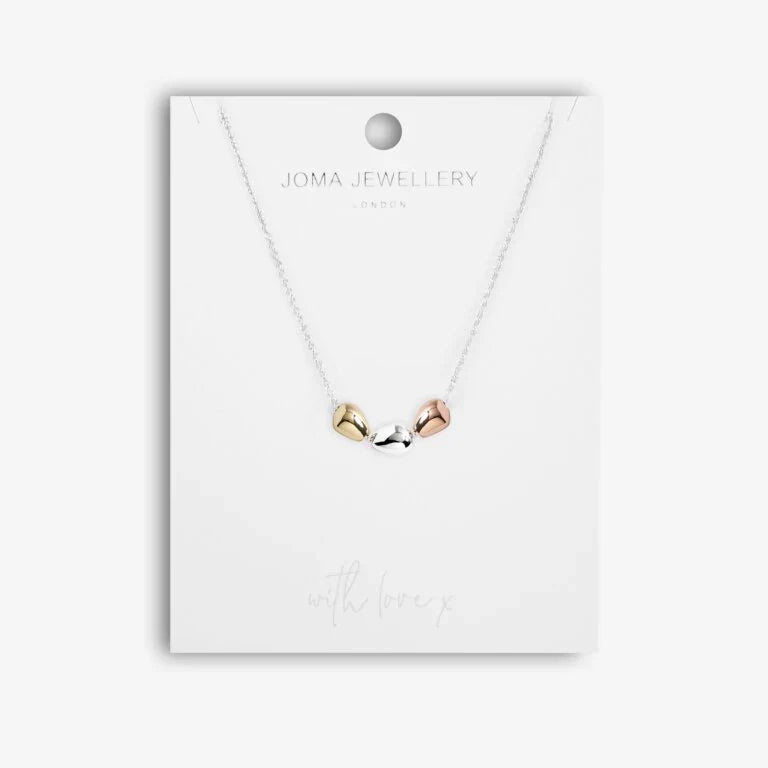 Joma Jewellery Florence Pebble Necklace Silver, Rose Gold and Gold