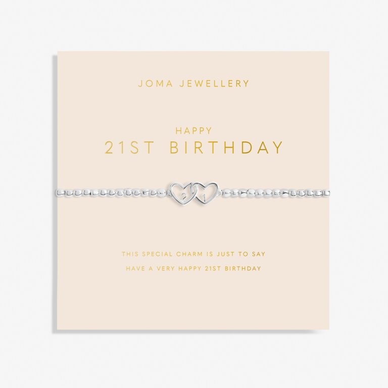 Joma Jewellery Forever Yours Happy 21st Birthday Silver Bracelet