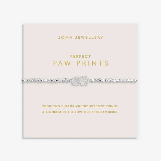 Joma Jewellery Forever Yours Perfect Paw Print Silver Plated Bracelet