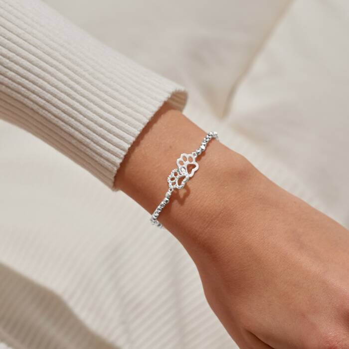 Joma Jewellery Forever Yours Perfect Paw Print Silver Plated Bracelet