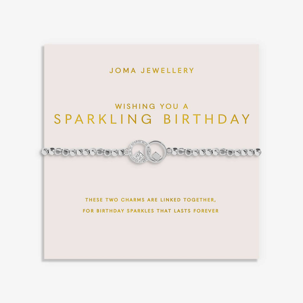 Joma Jewellery Forever Yours Wishing You A Sparkling Birthday Silver Plated Bracelet