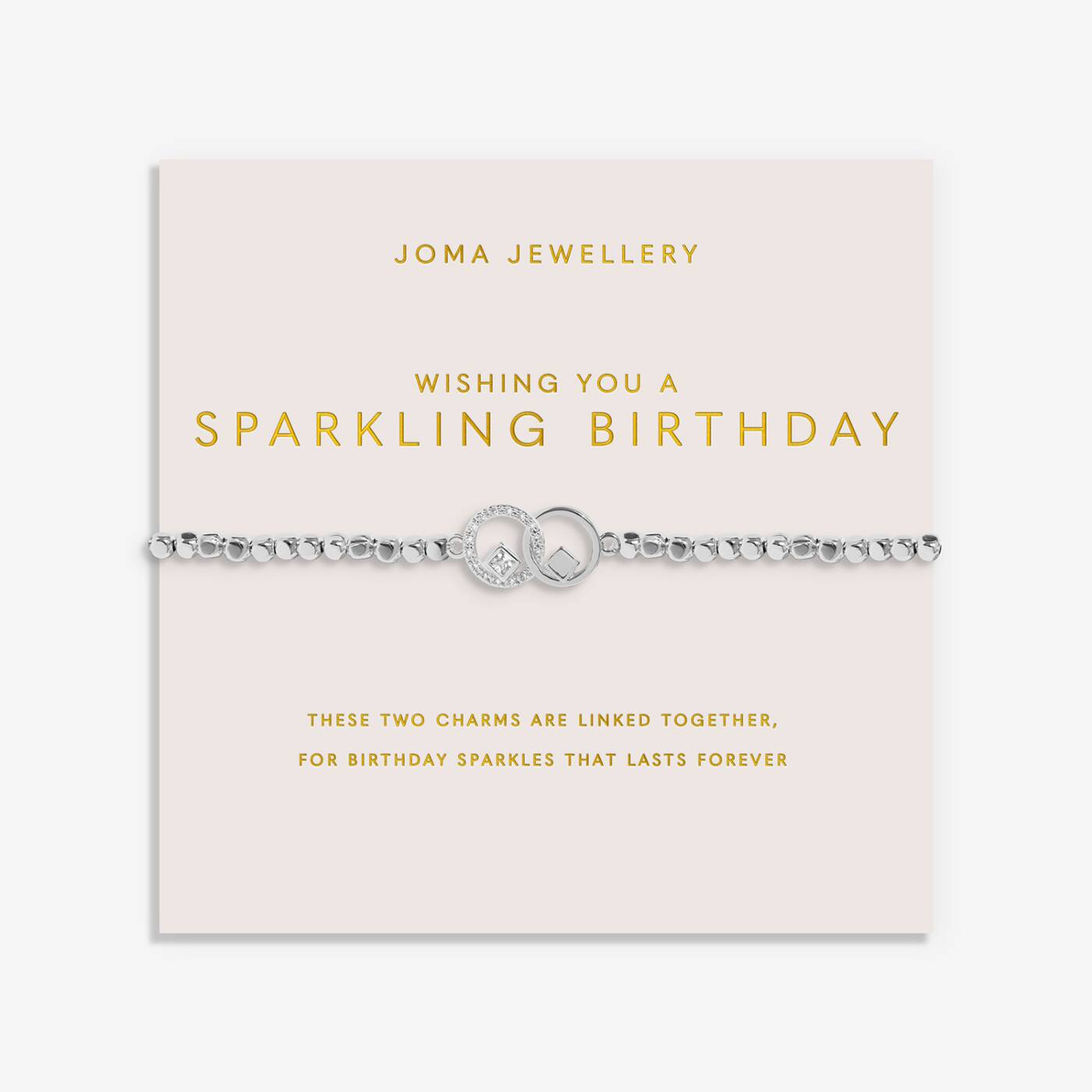 Joma Jewellery Forever Yours Wishing You A Sparkling Birthday Silver Plated Bracelet