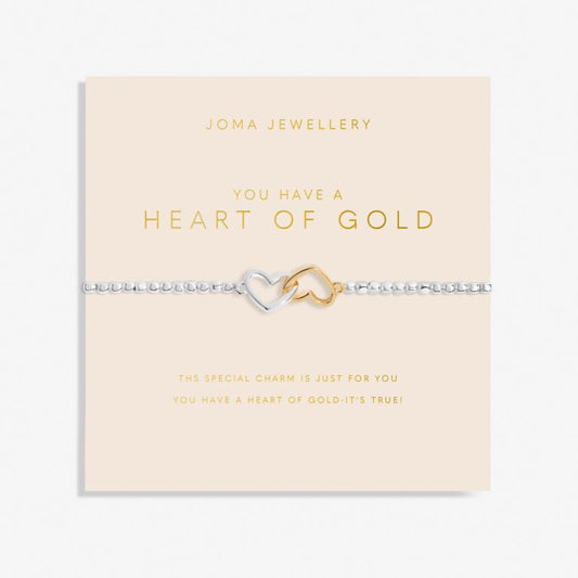 Joma Jewellery Forever Yours You Have a Heart Of Gold Silver Bracelet