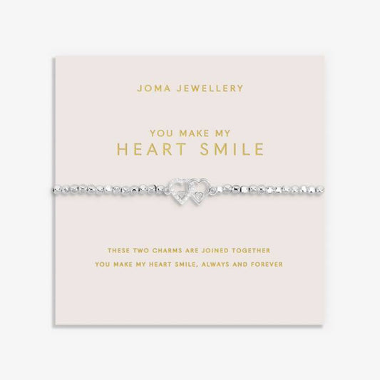 Joma Jewellery Forever Yours You Make My Heart Smile Silver Plated Bracelet