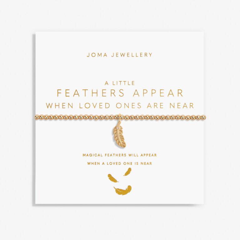 Joma Jewellery Gold A Little Feathers Appear When Love Ones Are Near Gold Bracelet