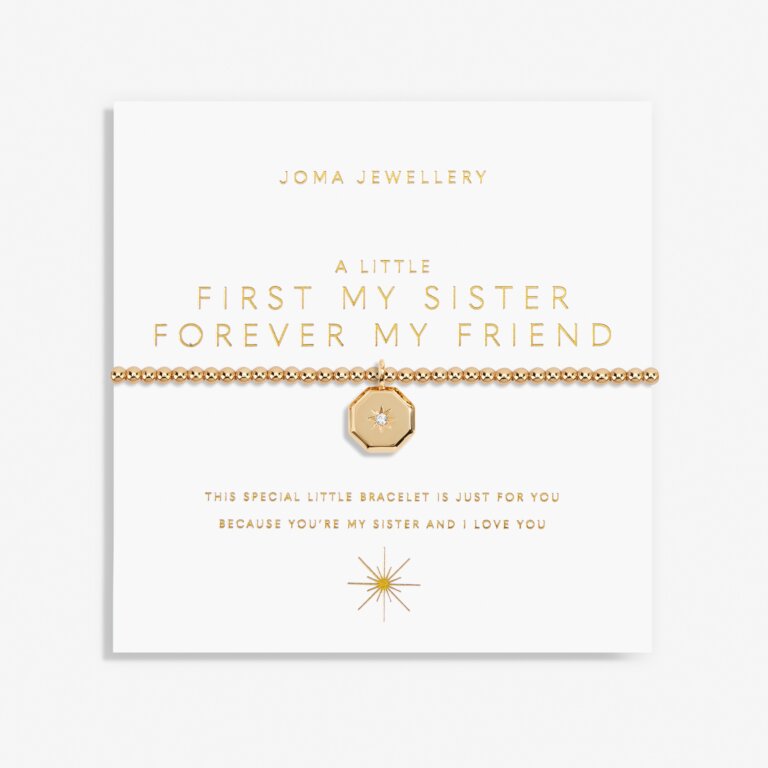 Joma Jewellery Gold A Little First My Sister Forever My Friend Gold Bracelet