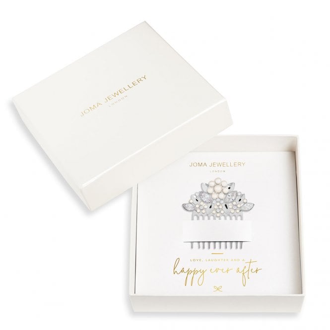 Joma Jewellery Hair Accessories Happy Ever After Pearl Flower And CZ Hair Slide