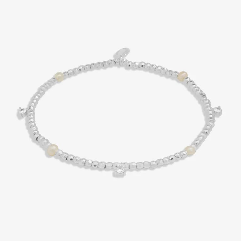 Joma Jewellery Beaded CZ & Pearl Silver Plated Bracelet