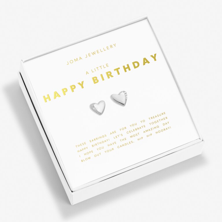 Joma Jewellery Boxed A Little Earrings Happy Birthday Silver Plated Earrings