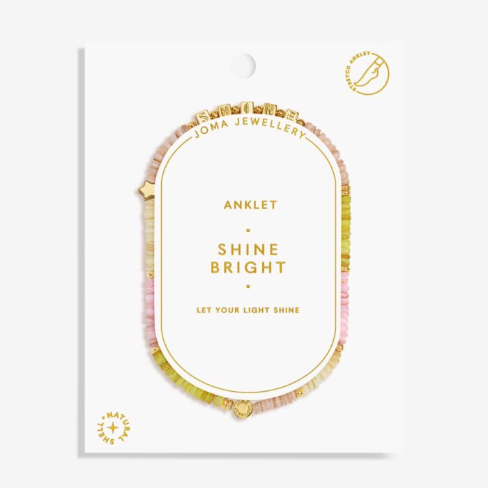 Joma Jewellery Happy Little Moments Anklet Shine Bright Gold Plated Anklet