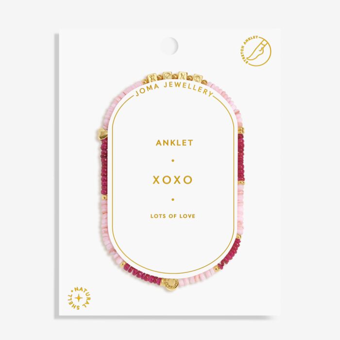 Joma Jewellery Happy Little Moments Anklet Xoxo Gold Plated Anklet