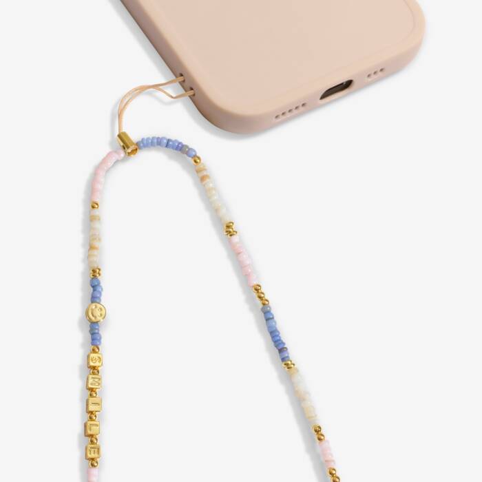 Joma Jewellery Happy Little Moments Phone Charm Smile Gold Plated Phone Charm