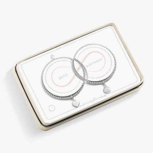 Joma Jewellery Infinity Bracelets 50Th Birthday Silver Plated Linked Bracelets