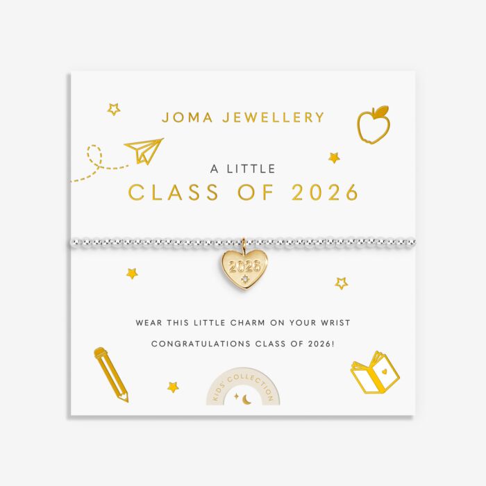 Joma Jewellery Kids' A Little Class Of 2026 Silver & Gold Plated Bracelet