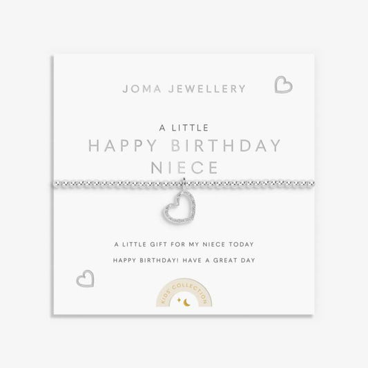 Joma Jewellery Kids A Little Happy Birthday Niece Silver Plated Children's Bracelet