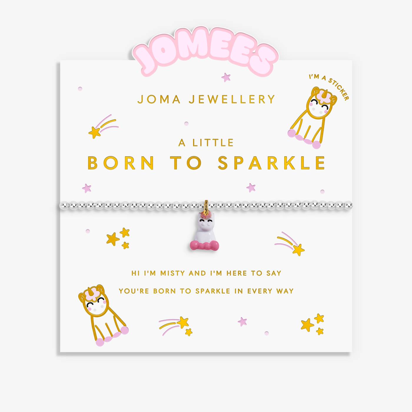 Joma Jewellery Kids' A Little Jomees Born To Sparkle Silver & Gold Plated Bracelet