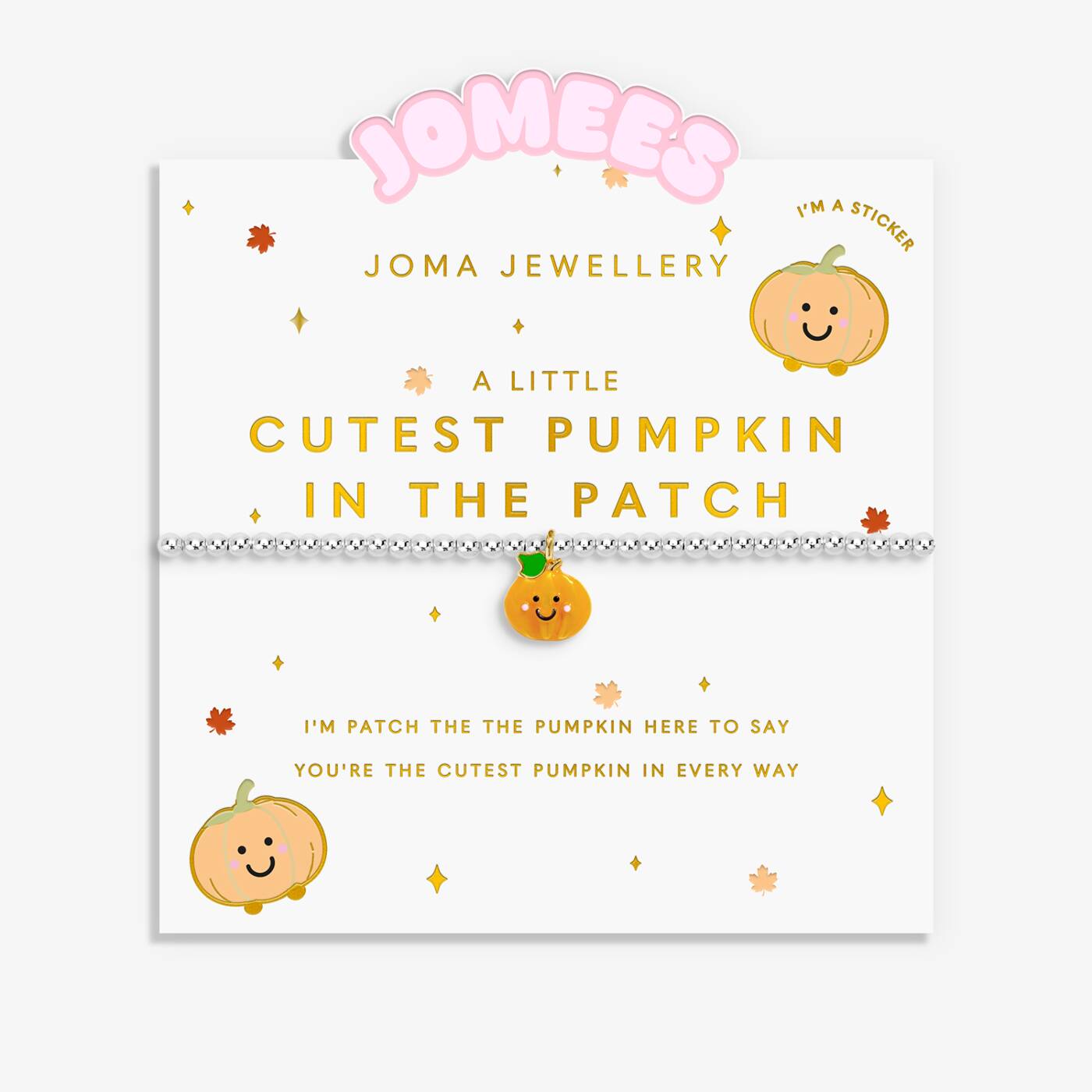 Joma Jewellery Kids' A Little Jomees Cutest Pumpkin In The Patch Silver & Gold Plated Bracelet