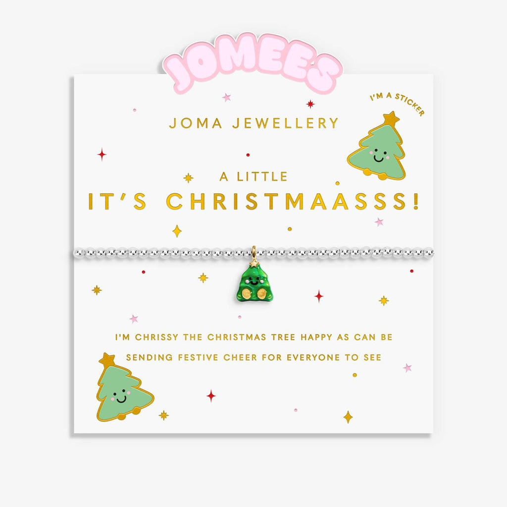 Joma Jewellery Kids' A Little Jomees It's Christmaasss! Silver & Gold Plated Bracelet