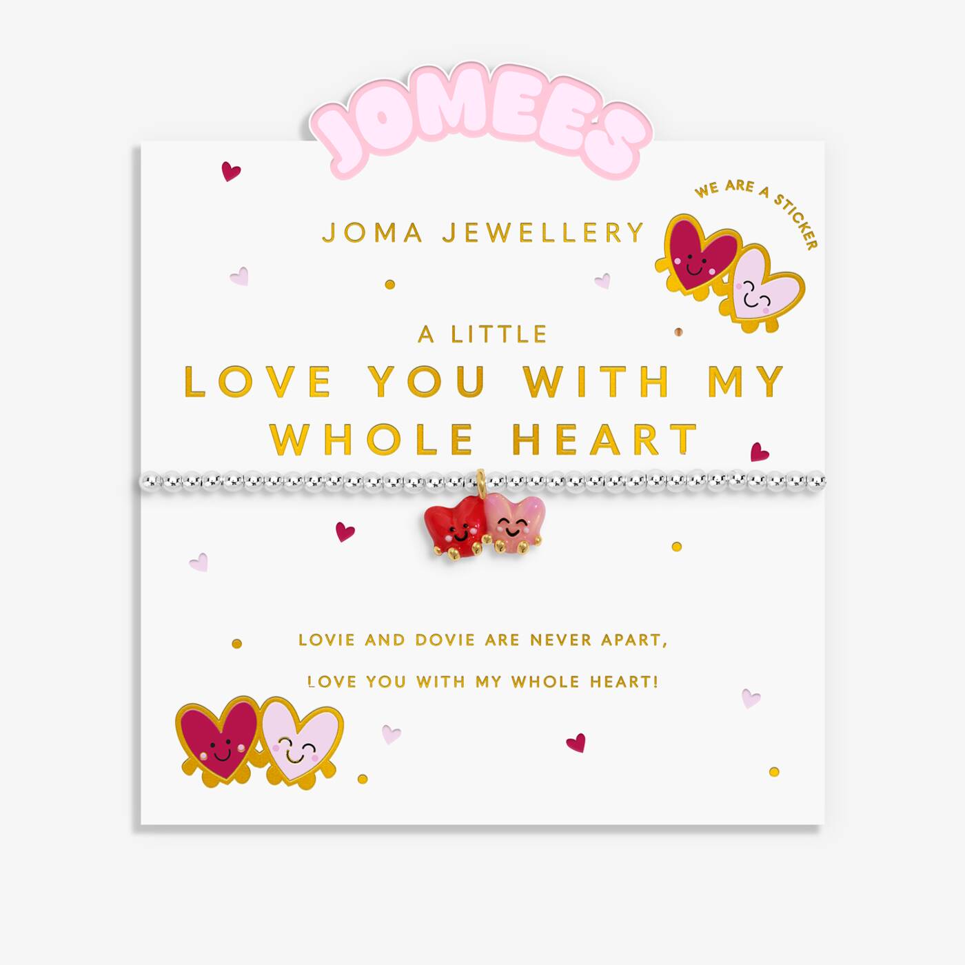 Joma Jewellery Kids' A Little Jomees Love You With My Whole Heart Silver & Gold Plated Bracelet