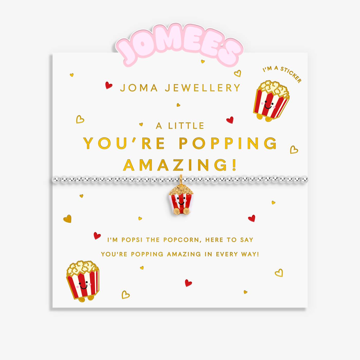 Joma Jewellery Kids' A Little Jomees You're Popping Amazing Silver & Gold Plated Bracelet