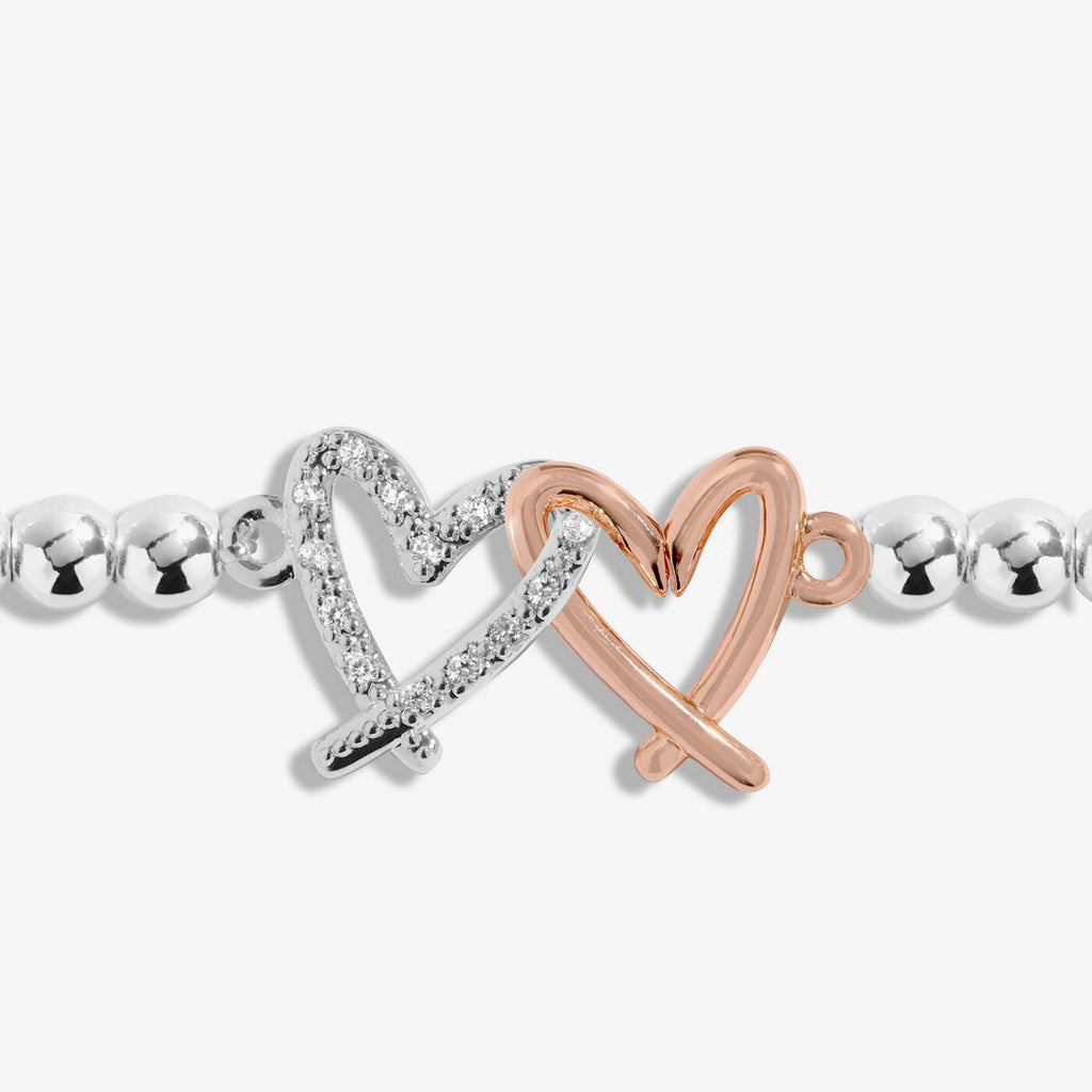 Joma Jewellery Kids' A Little Love You Bestie Silver & Rose Gold Plated Bracelet