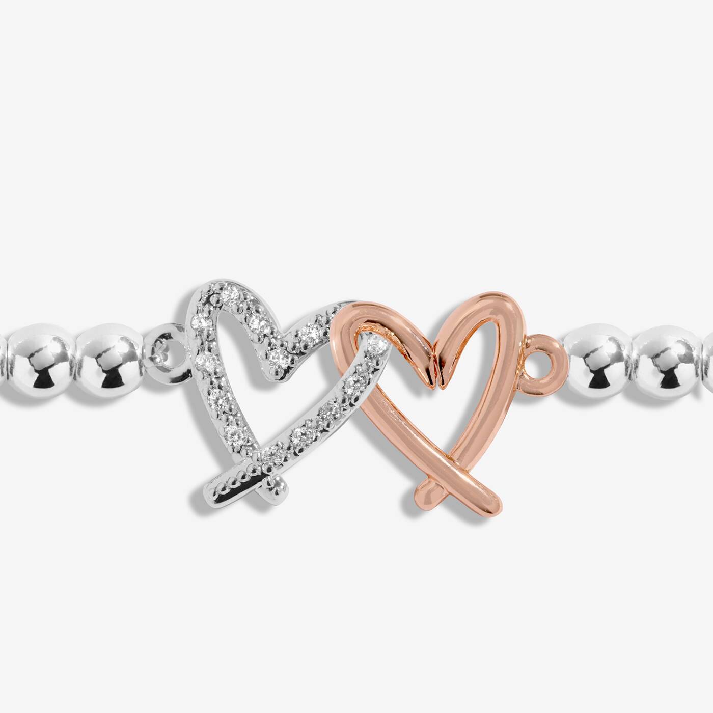 Joma Jewellery Kids' A Little Love You Bestie Silver & Rose Gold Plated Bracelet