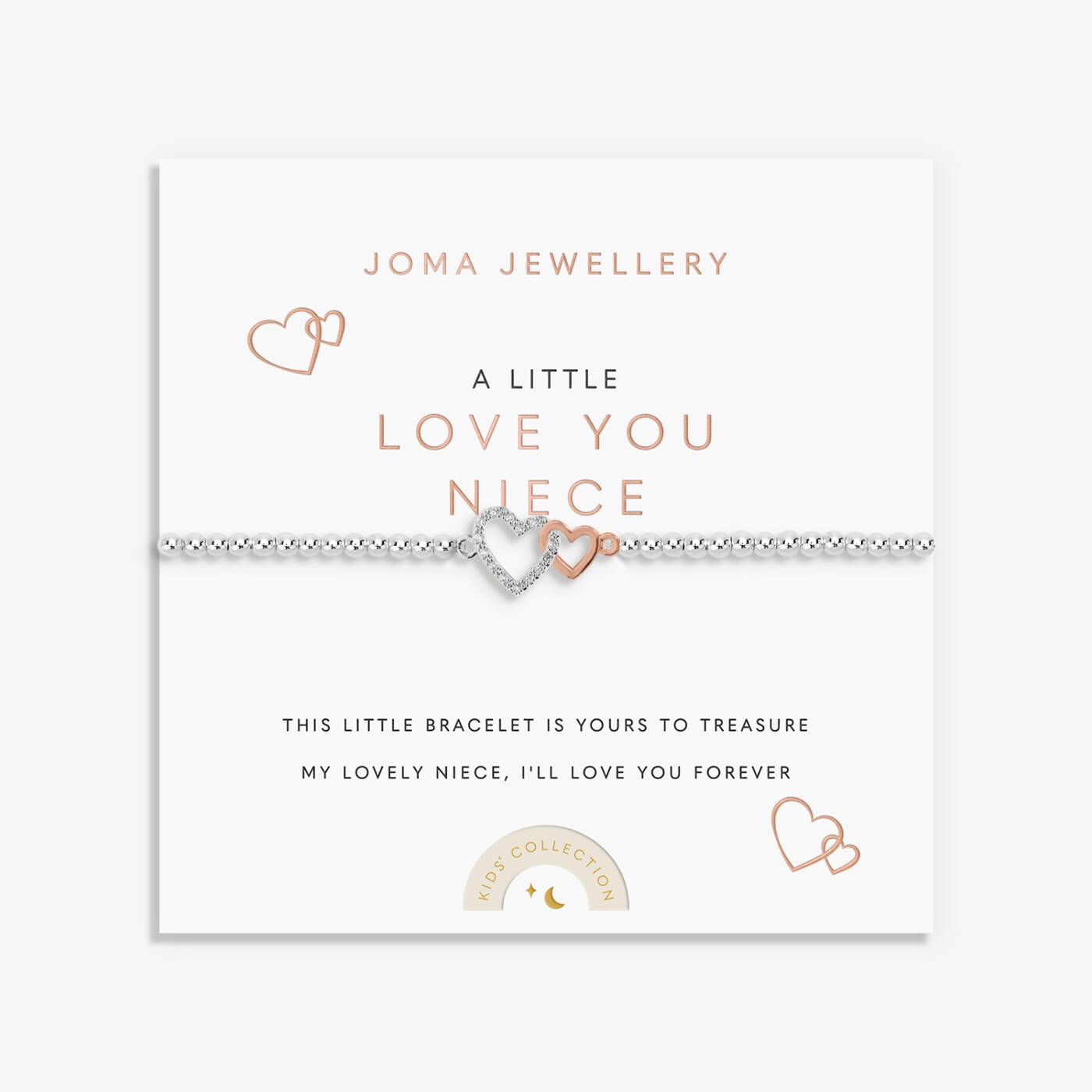 Joma Jewellery Kids' A Little Love You Niece Silver & Rose Gold Plated Bracelet