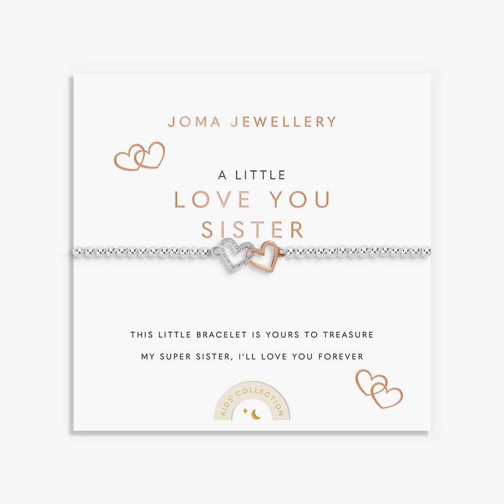 Joma Jewellery Kids' A Little Love You Sister Silver & Rose Gold Plated Bracelet