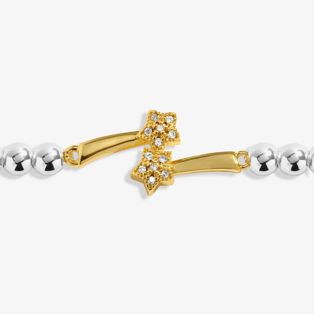 Joma Jewellery Kids' A Little Shine Bright On Your Birthday Silver & Gold Plated Bracelet