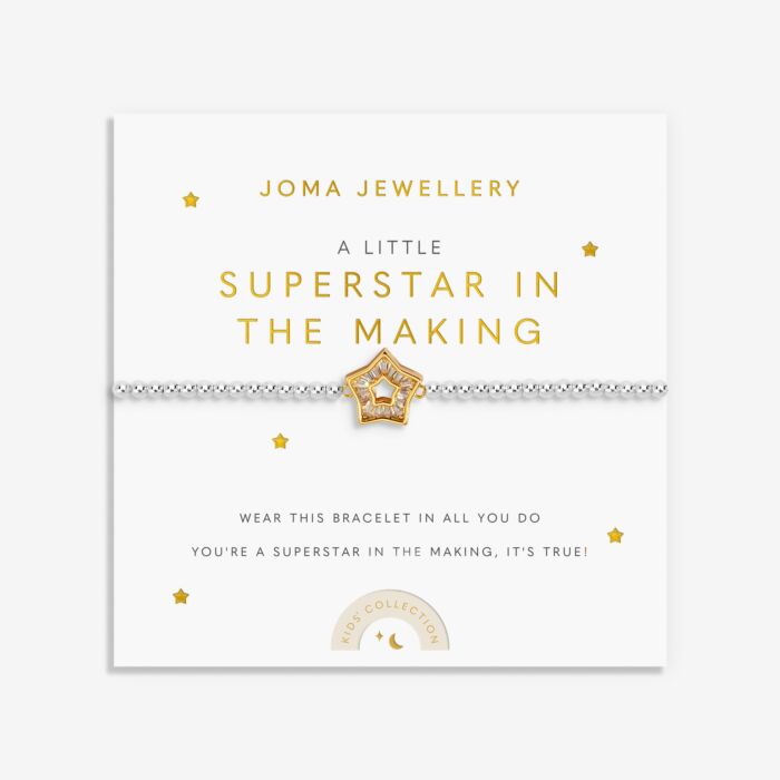 Joma Jewellery Kids' A Little Superstar In the Making Silver & Gold Plated Bracelet